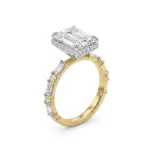 1 Karat Lab Diamond Emerald Kesim Yüzük · 0,50 Karat Yan Taşlı