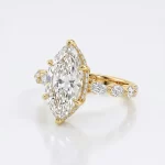 2 Karat Lab Diamond Markiz Kesim Yüzük · 0,80 Karat Yan Taşlı