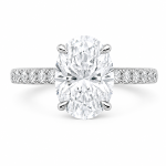3 Karat Lab Diamond Oval Kesim Yüzük · 0,30 Karat Yan Taşlı